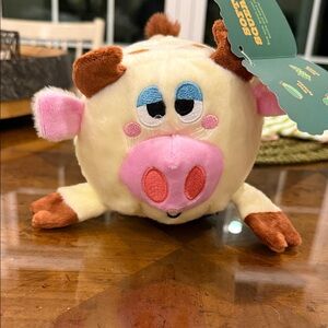 Bark Cream and Brown Cow Dog Toy